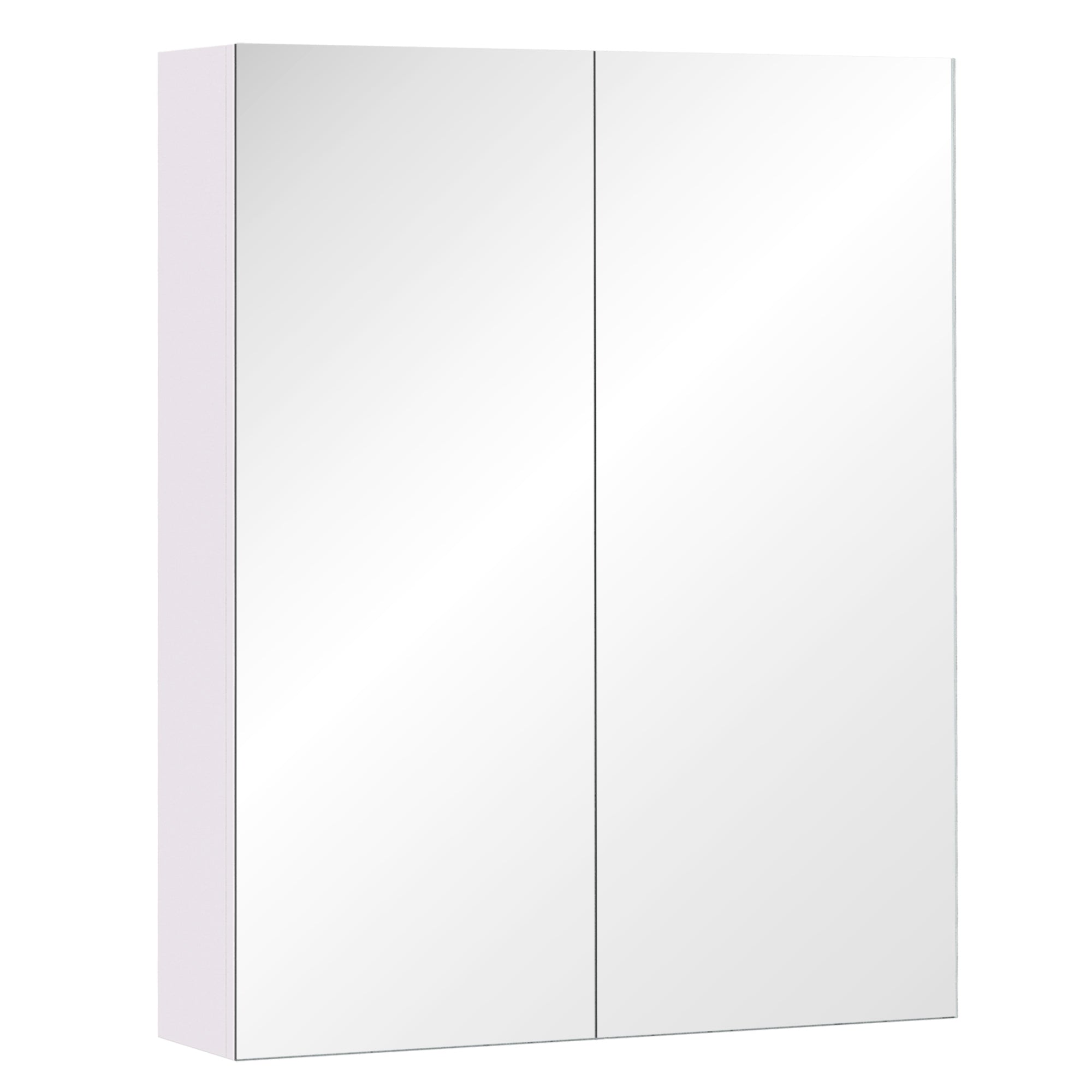 MCL Mirror Cabinet, Wall Mount Bathroom Storage Cabinet with Adjustable Shelf, Double Door Cupboard, x x , White