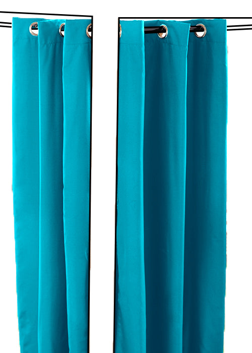 Water Resistant Outdoor Eyelet Curtains Garden Blackout Gazebo Curtain Thermal Privacy Protection - Turquoise x Inch