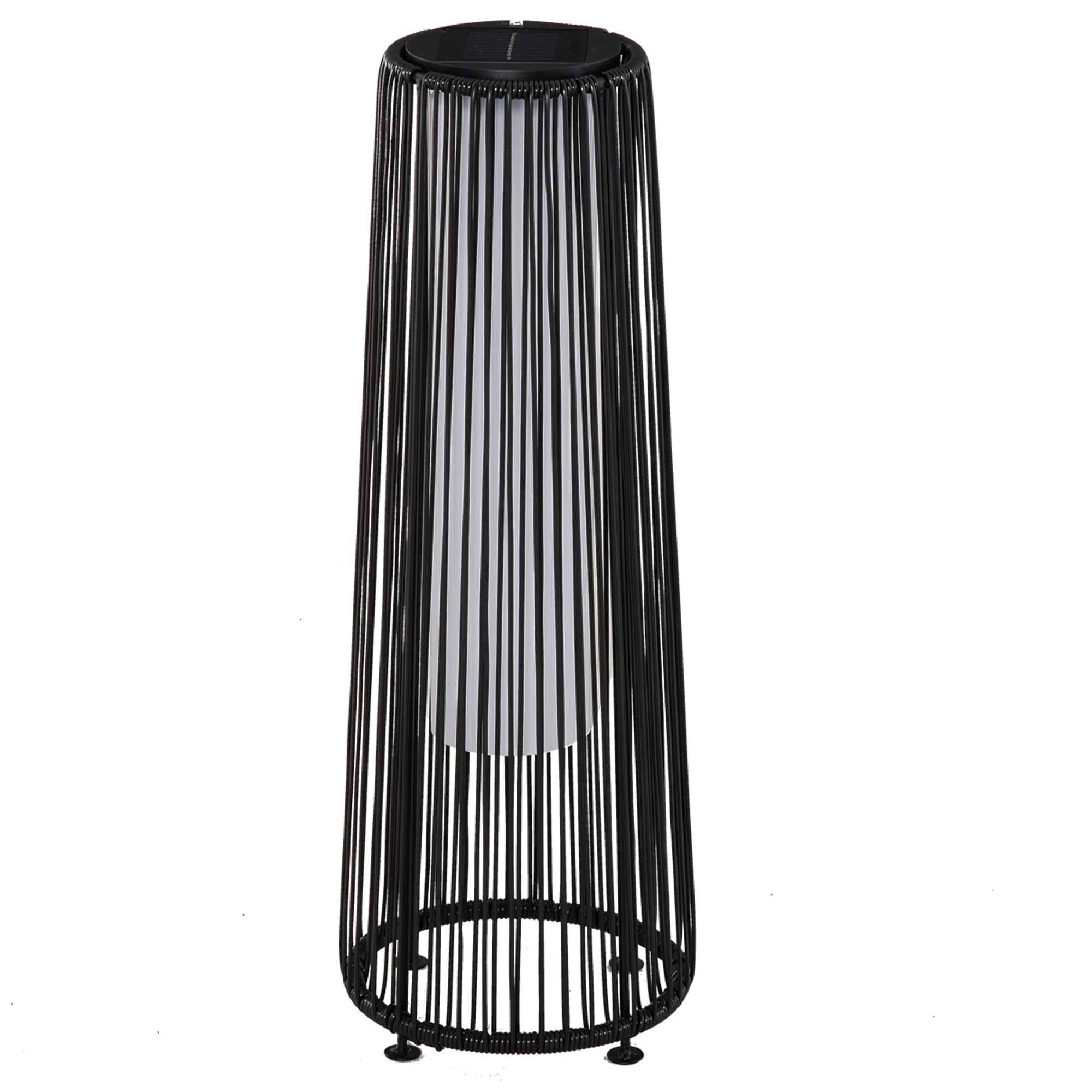 MCL Patio Garden Solar Powered Lights Woven Resin Wicker Lantern Auto OnOff