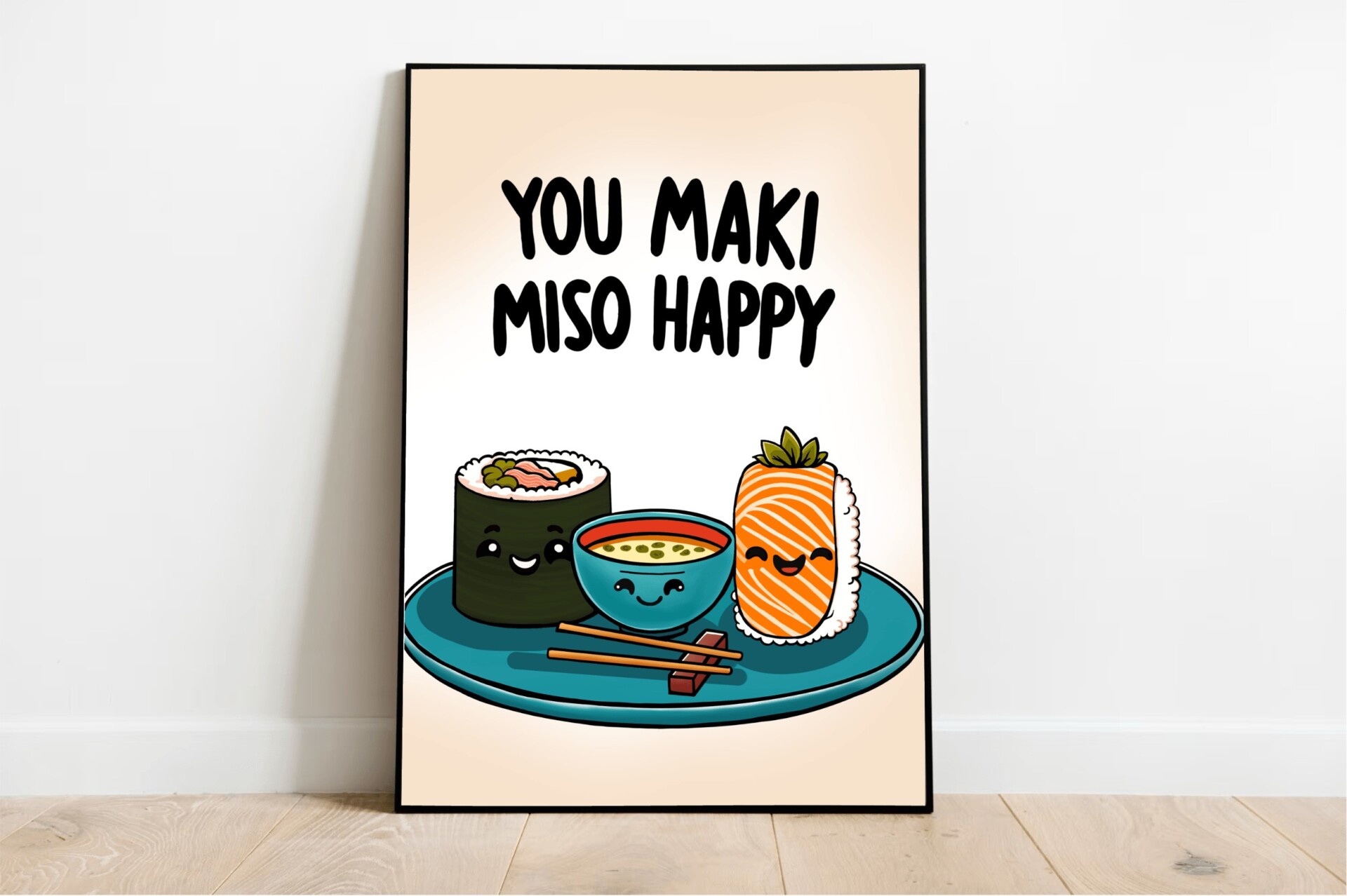 You Maki Miso Happy Art Print Whimsical Food Wall Decor - A