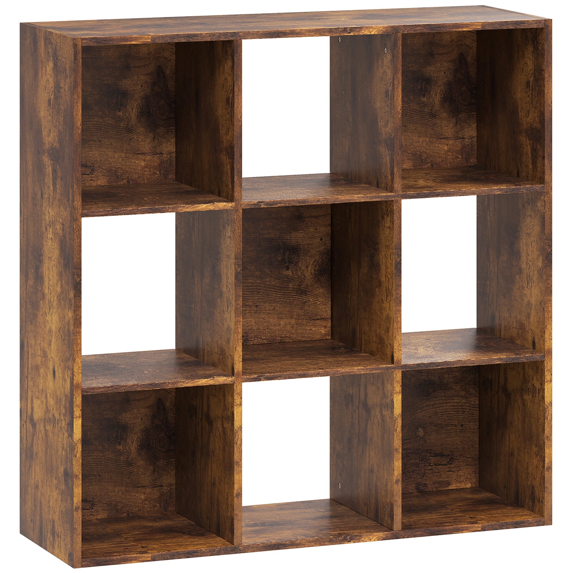 HOMCOM -tier Cubes Storage Unit Particle Board Cupboard Bookcase Organiser Home Office Shelves, Rustic Brown