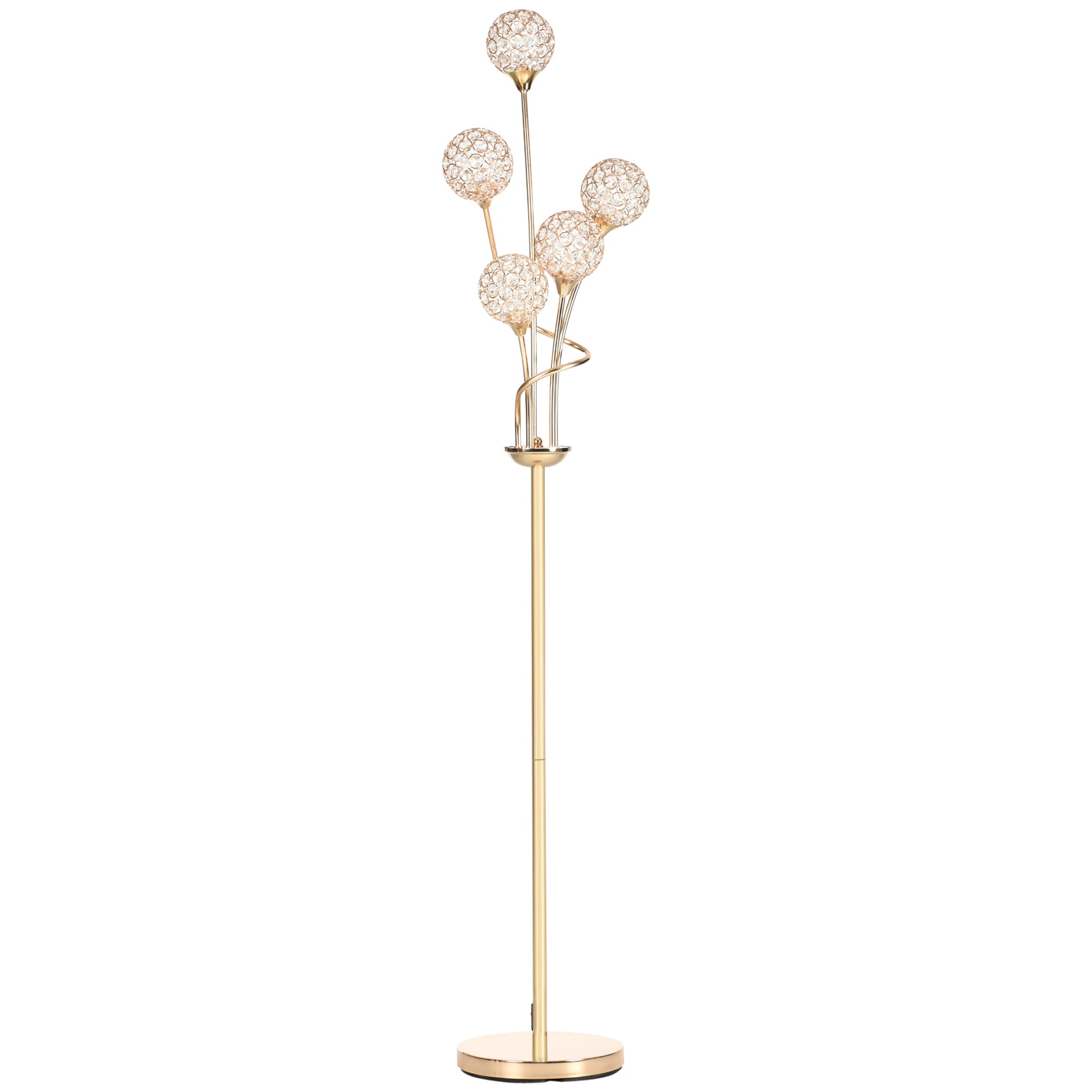 MCL Crystal Floor Lamps for Living Room Bedroom with Light, Modern Upright Standing Lamp, xx, Gold Tone