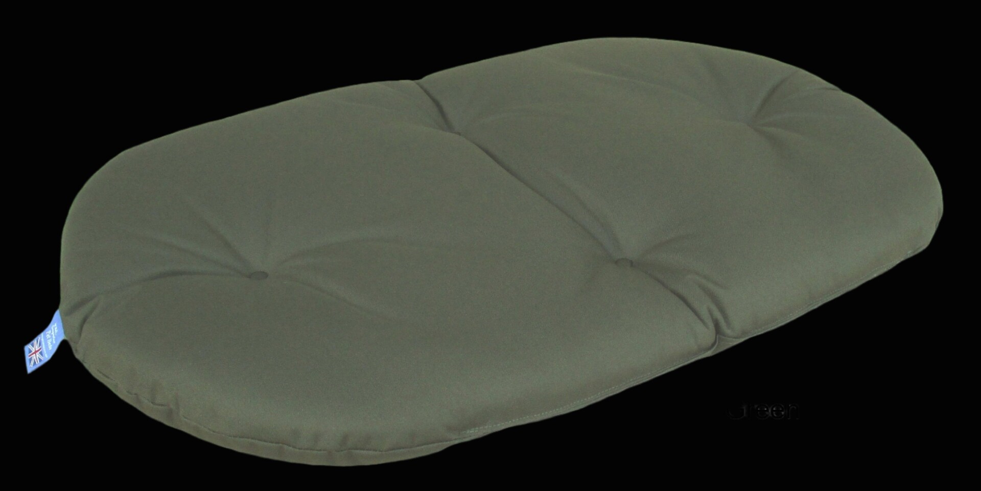 P&L Country Dog Heavy Duty Waterproof Oval Cushion Dog Bed. - Medium L X W X D Green