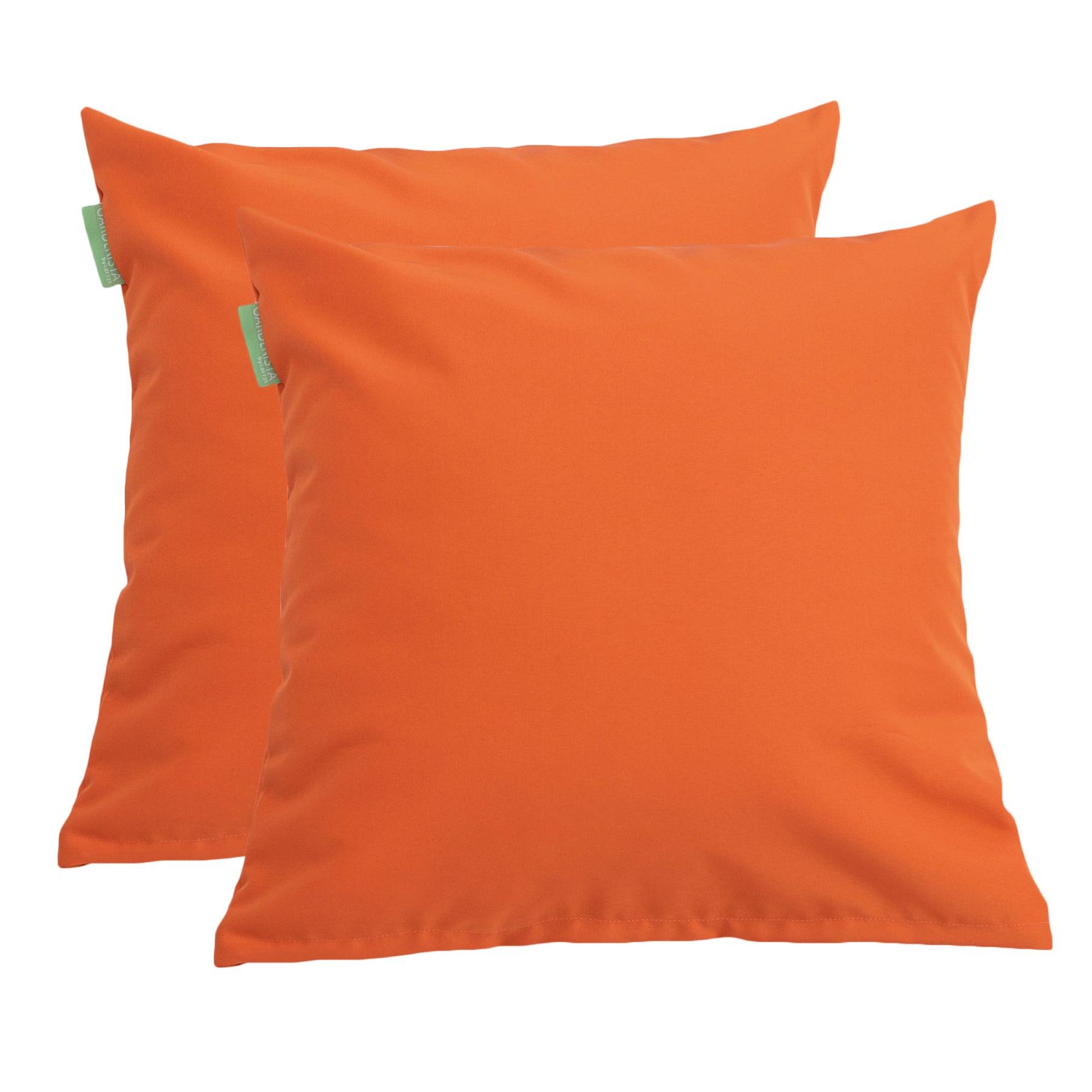Water Resistant Scatter Cushions Outdoor Square Pillow Chair Cushion - Orange Pack of