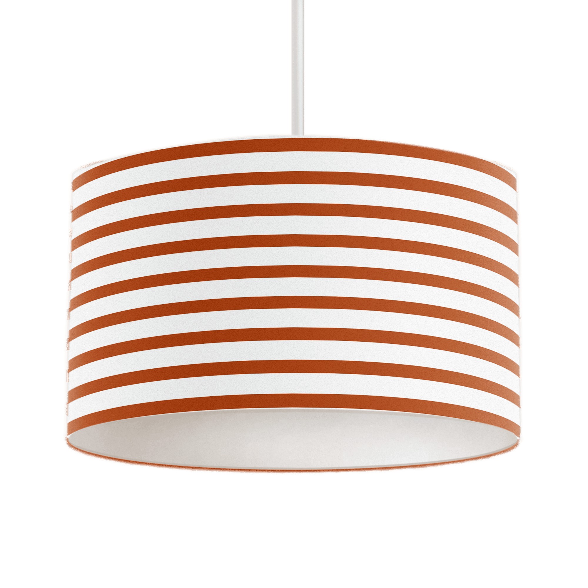Orange and White Geometric Striped Lampshade, Ceiling or Table Lamp Shade - Floor Lampshade