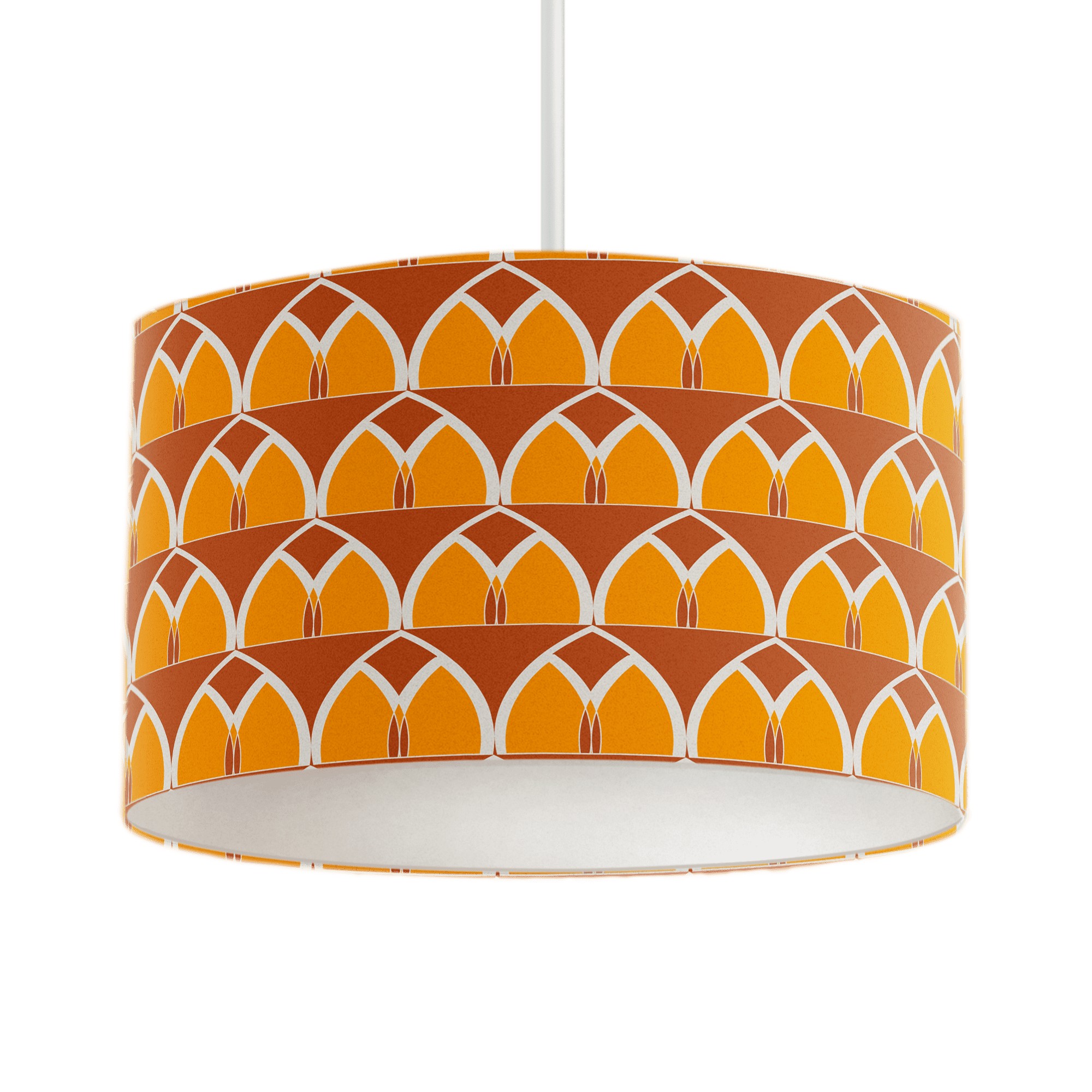 Orange and Yellow Geometric Arches Design Lampshade, Ceiling or Table Lamp Shade - Table Lamp shade