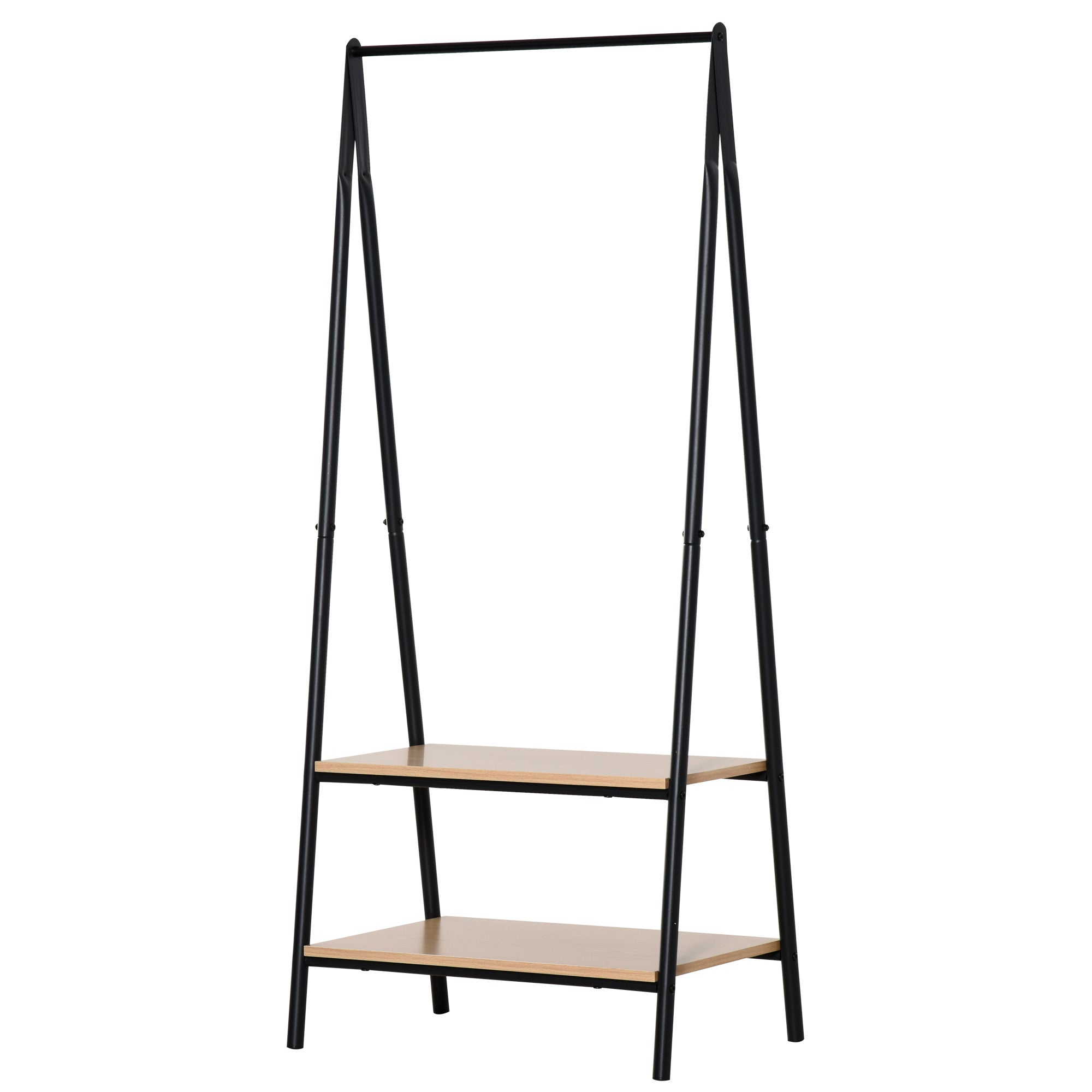 MCL Clothes Rail, Freestanding Metal Clothes Rack with Tier Storage Shelves for Bedroom and Entryway, x . x , Black