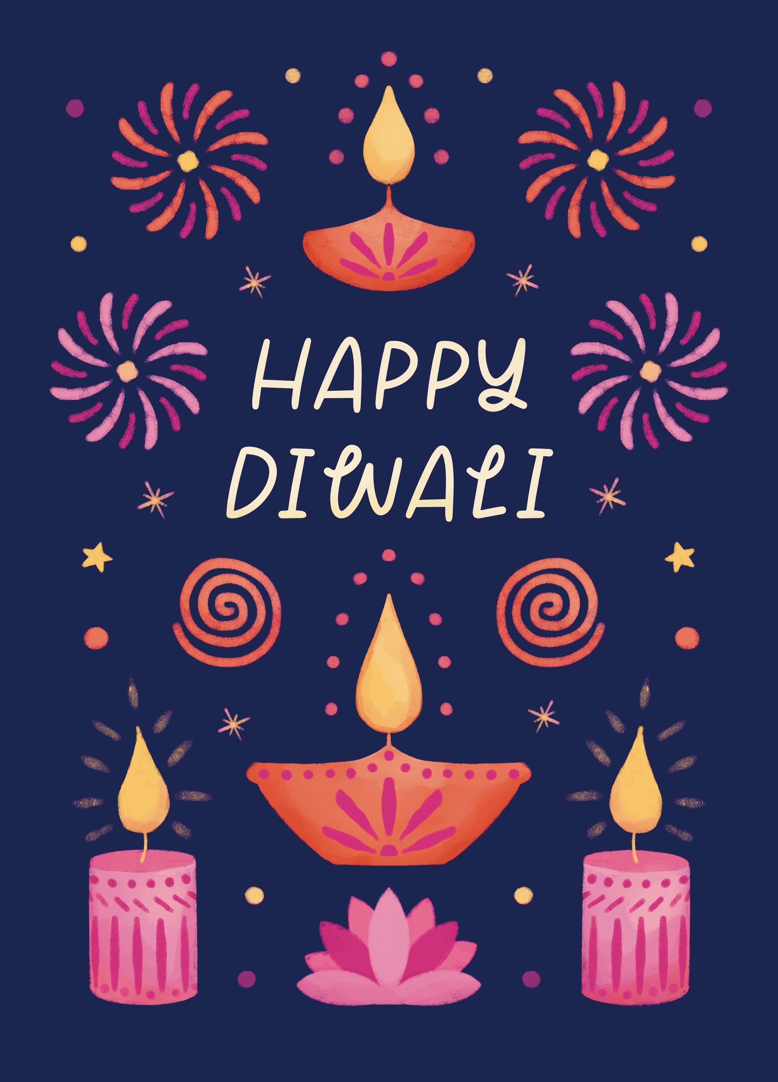 Diwali Fireworks And Lights Card - Standard mm x mm
