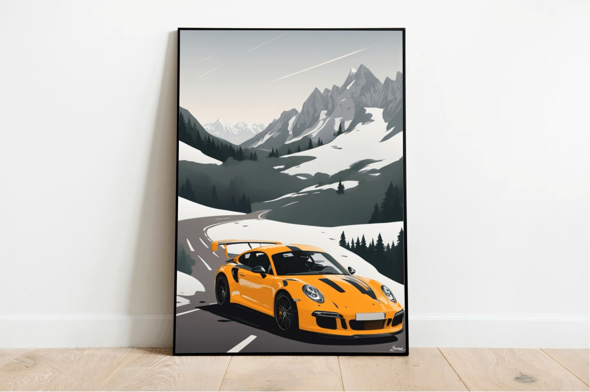 Alpine Drive Wall Art | Luxury Sports Car Print