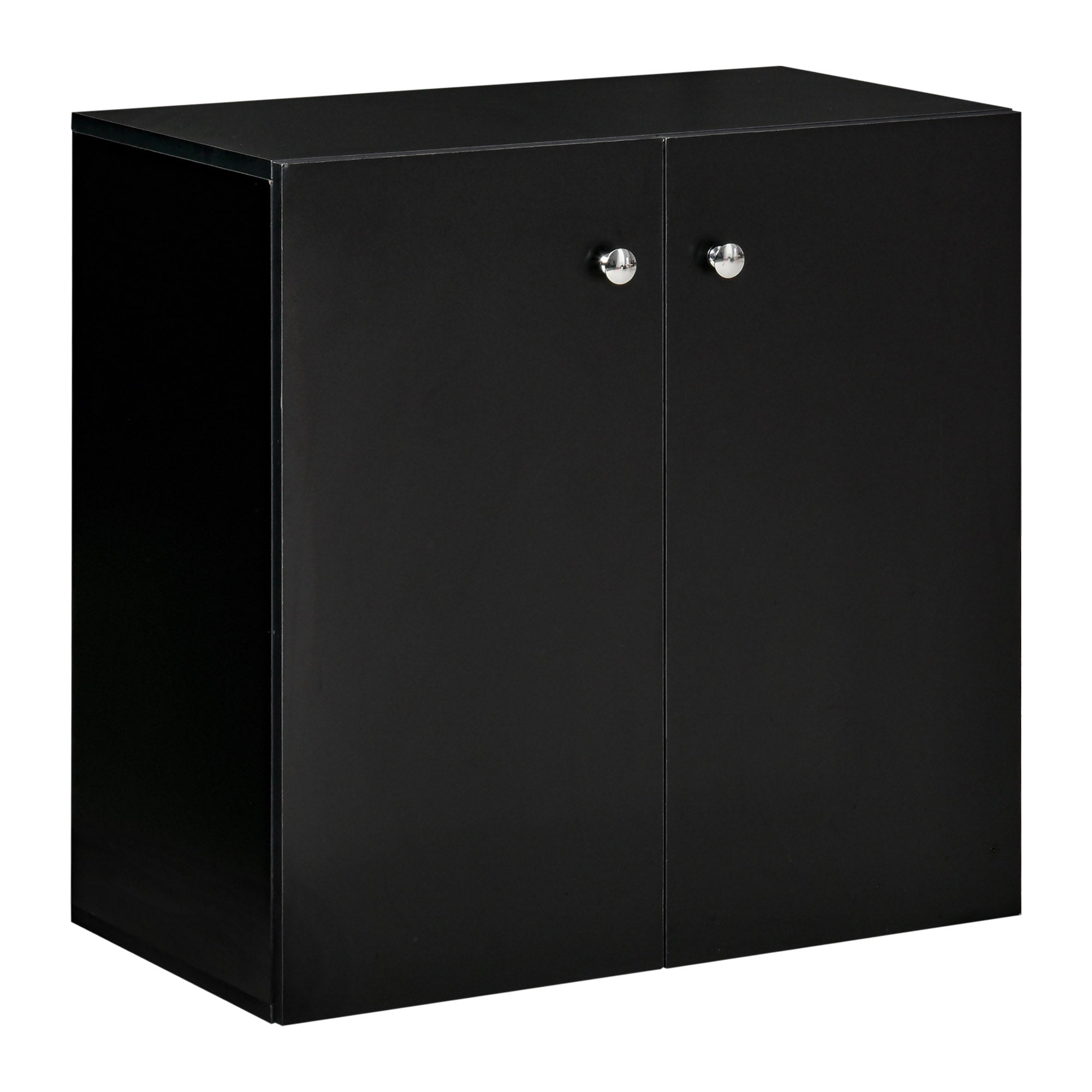 MCL Storage Cabinet w Two Shelves Wooden Sideboard Freestanding Kitchen Cupboard Bookcase - Black