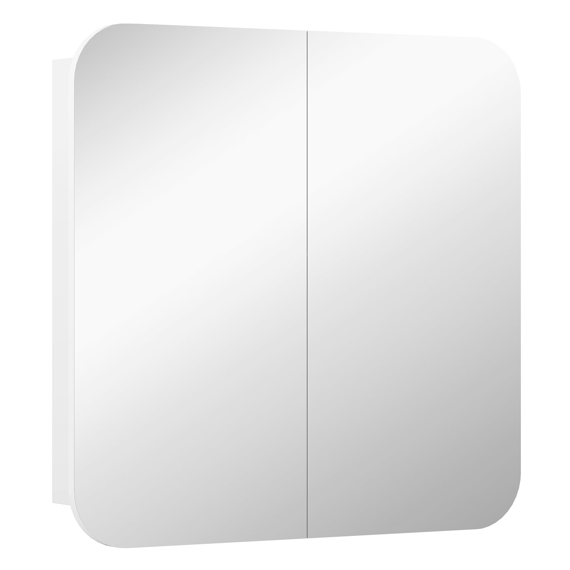 HOMCOM Arched Bathroom Mirror Cabinet with Adjustable Shelves