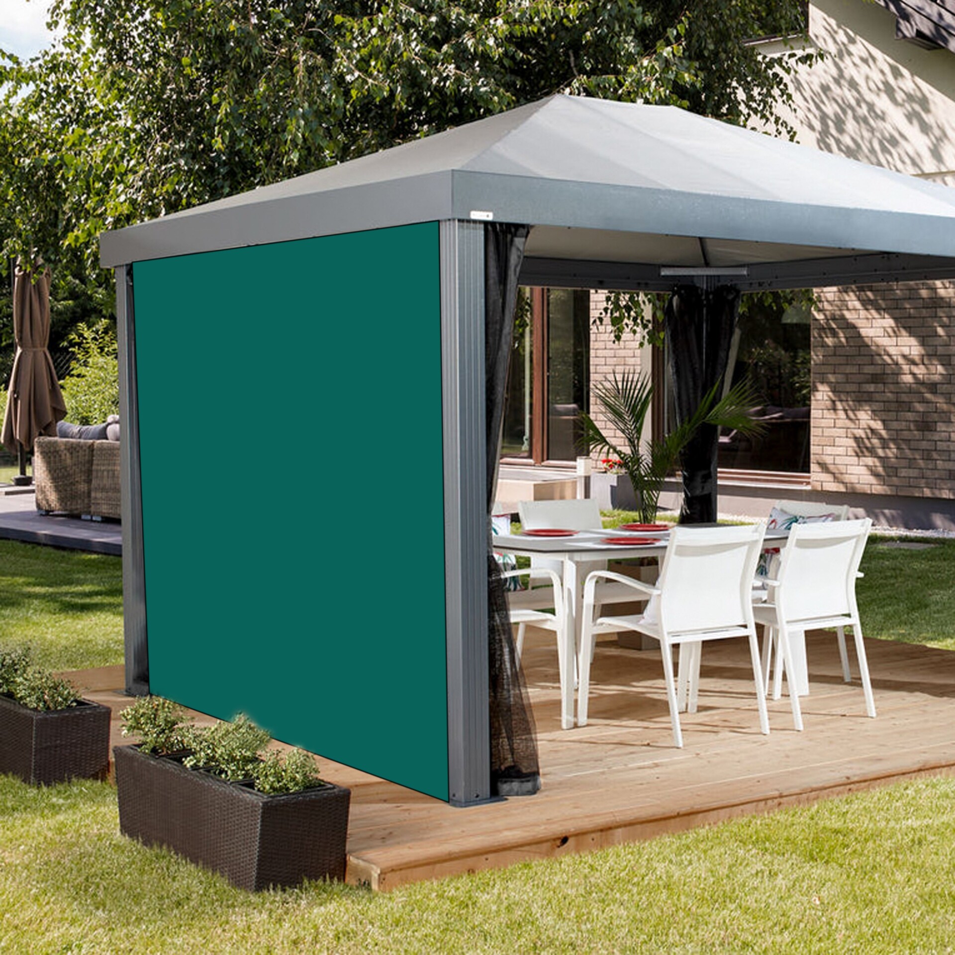 Water Resistant Gazebo Side Panel Plain Curtains Replacement Outdoor Pergola Privacy Panels