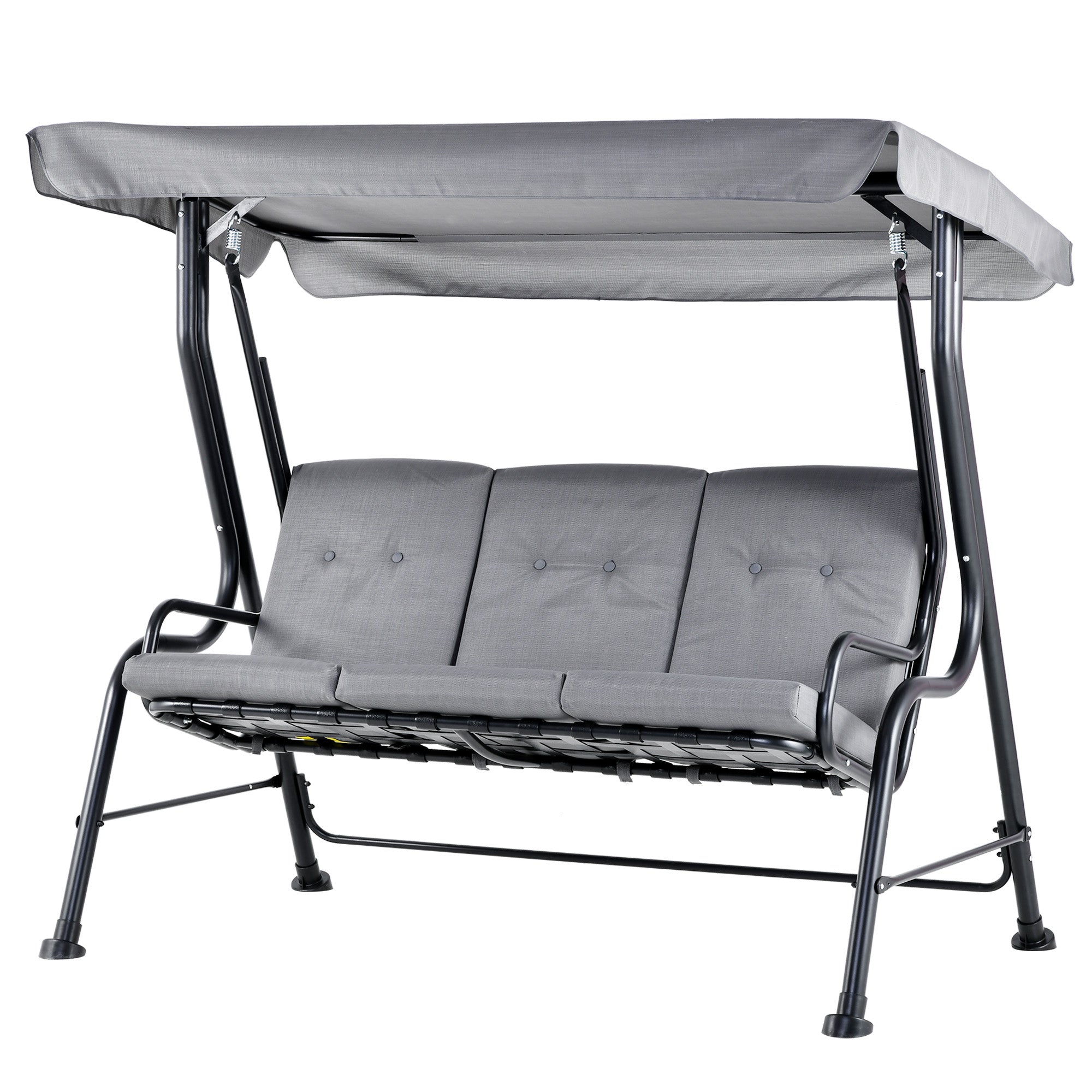 MCL Outdoor -person Metal Porch Swing Chair Bench, Grey