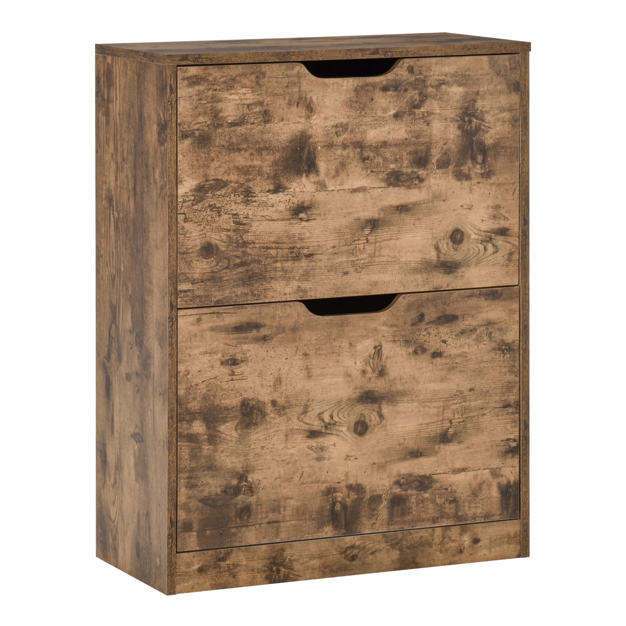 MCL Industrial Shoe Cabinet with Flip Drawers, Narrow Shoe Storage Cabinet for Pairs, Freestanding Slim Shoe Storage Organiser for Entryway
