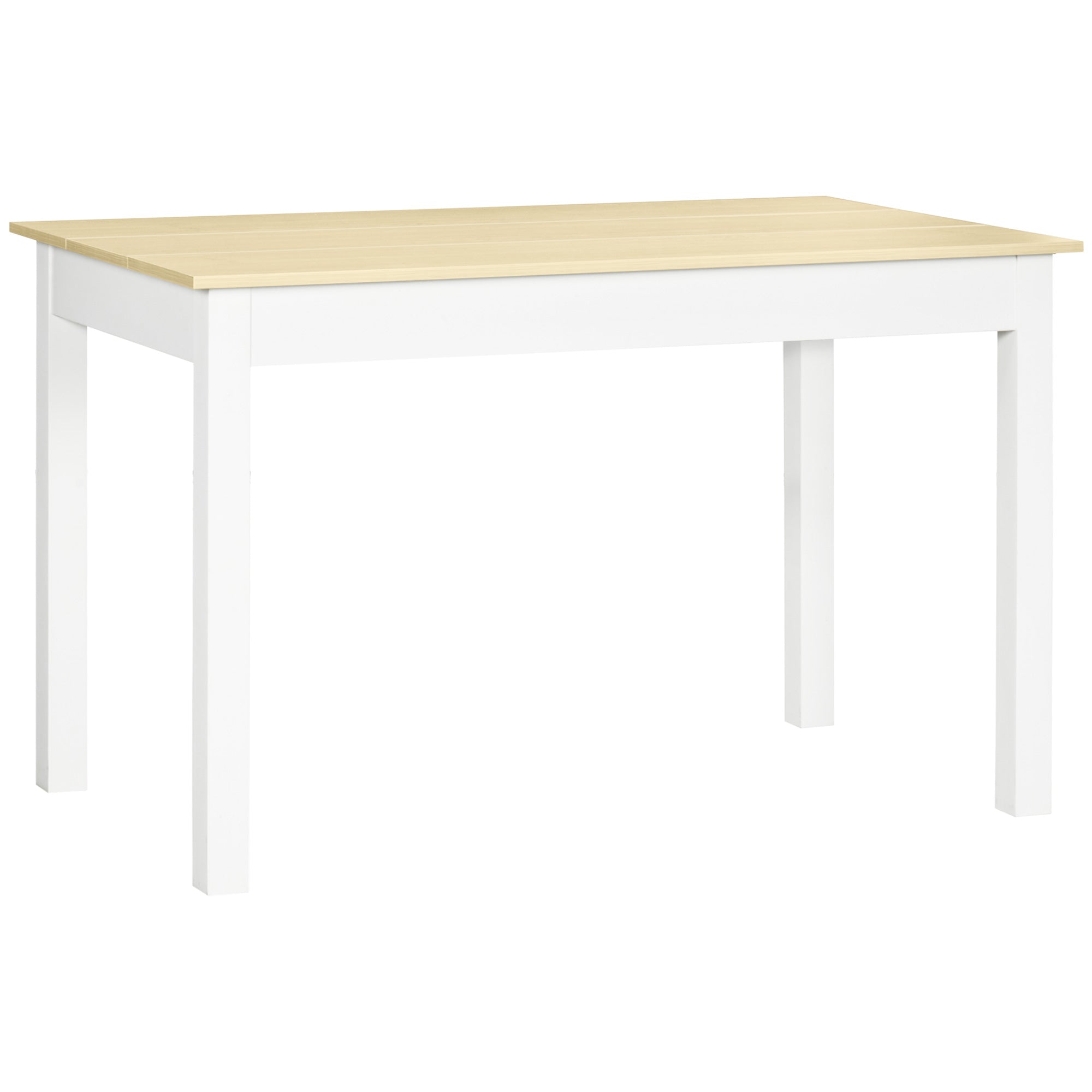 HOMCOM Dining Table for to Kitchen Table with Thick Legs Oak Wood Grain