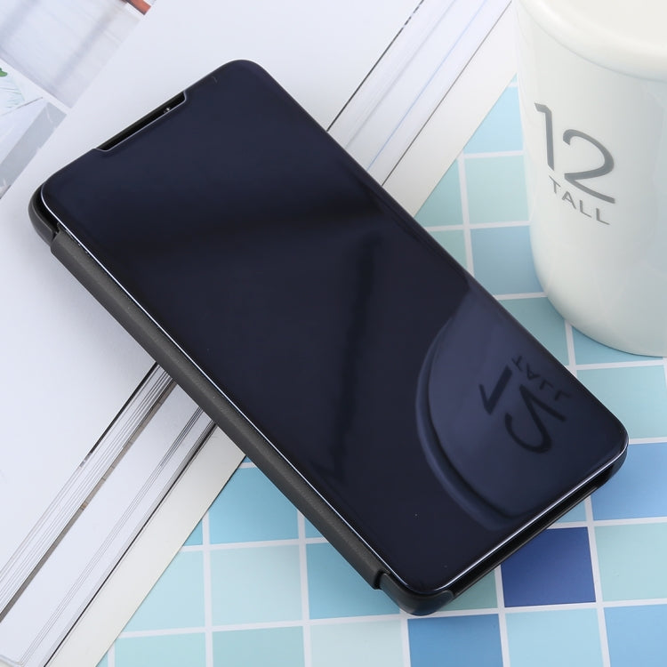 PU Electroplating Mirror Horizontal Flip Leather Case for Galaxy S, with Holder, For Galaxy S - For Galaxy S Black