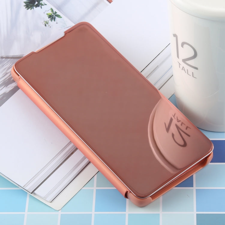 PU Electroplating Mirror Horizontal Flip Leather Case for Galaxy S, with Holder, For Galaxy S - For Galaxy S Rose Gold