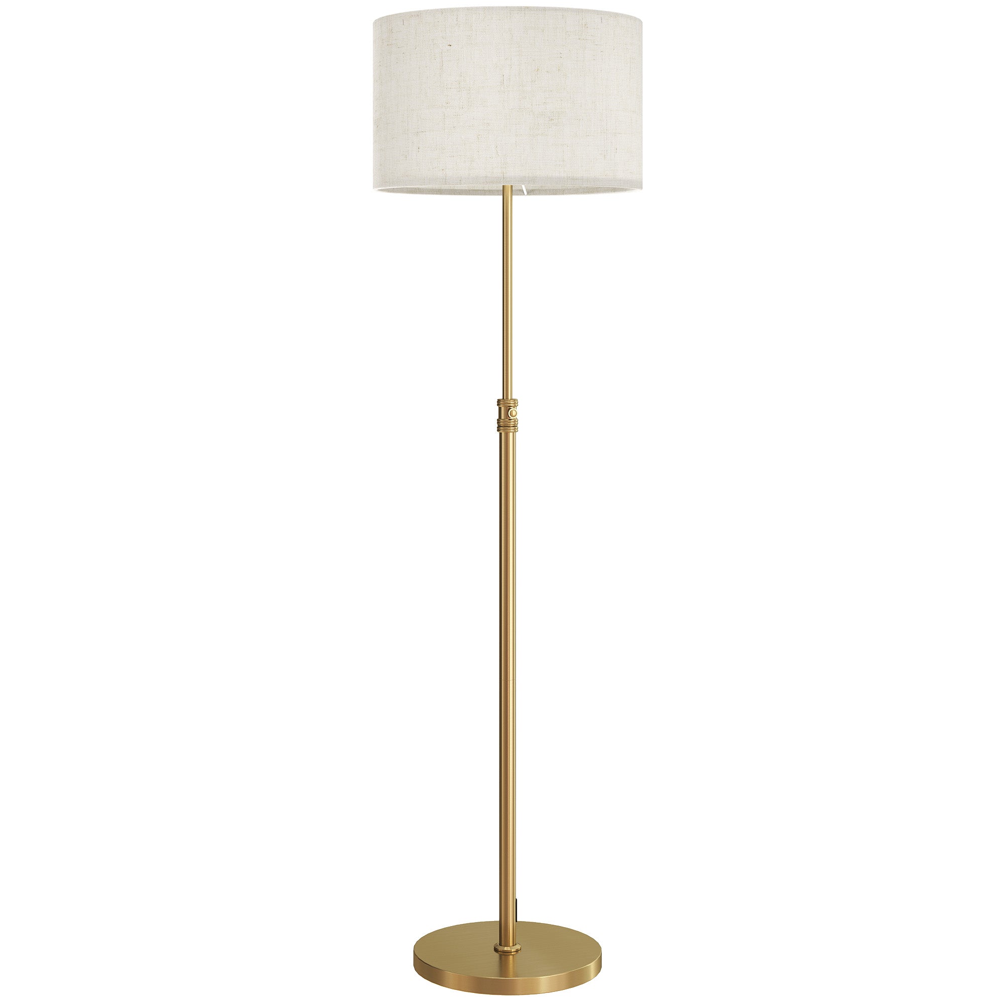 MCL Floor Lamp with Remote, Height Adjustable Standing Lamp with Linen Shade, Dimmable with K-K Adjustable Colour Temperatures, Foot