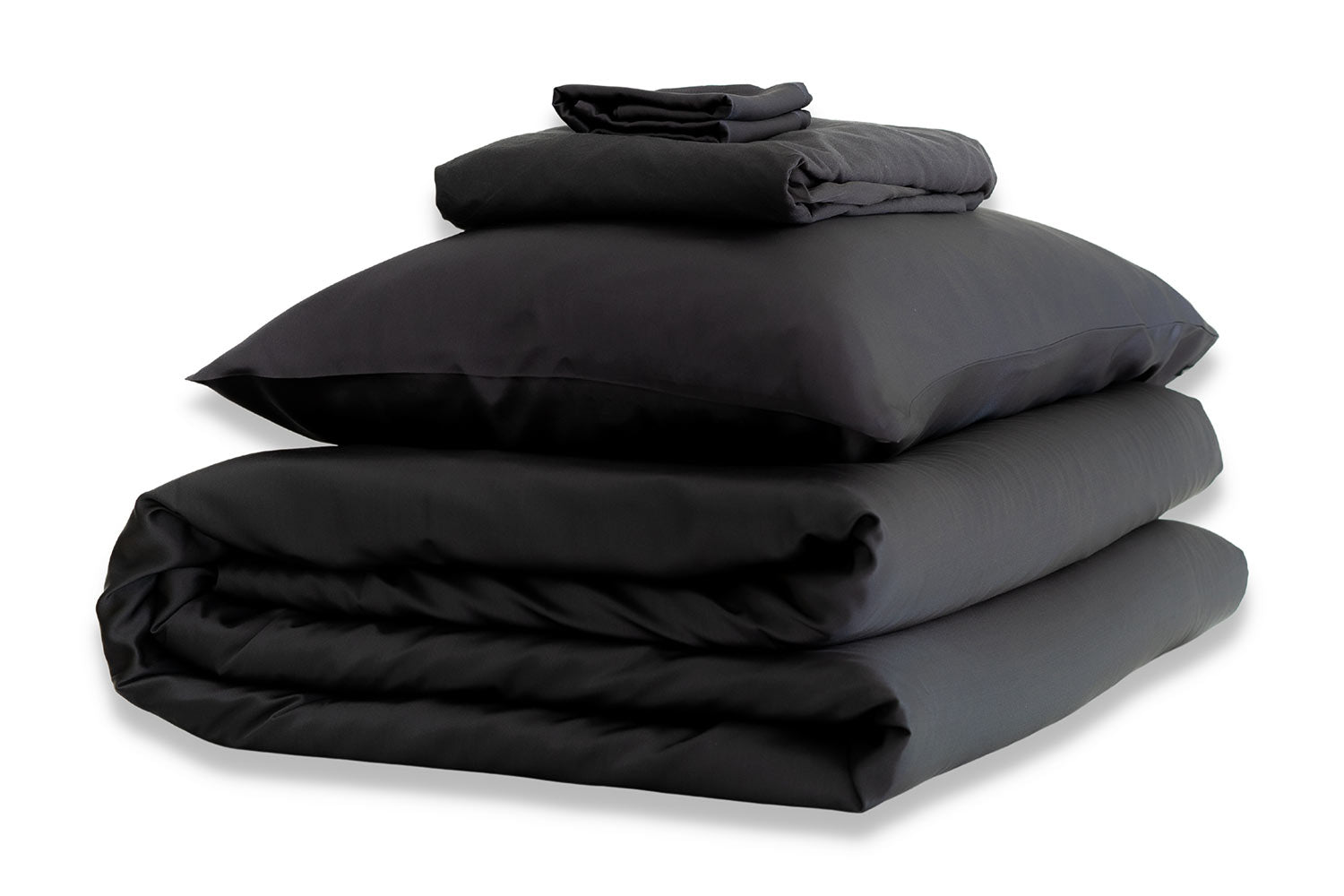 Charcoal Silk Duvet Set - Emperor Super King Pillowcases