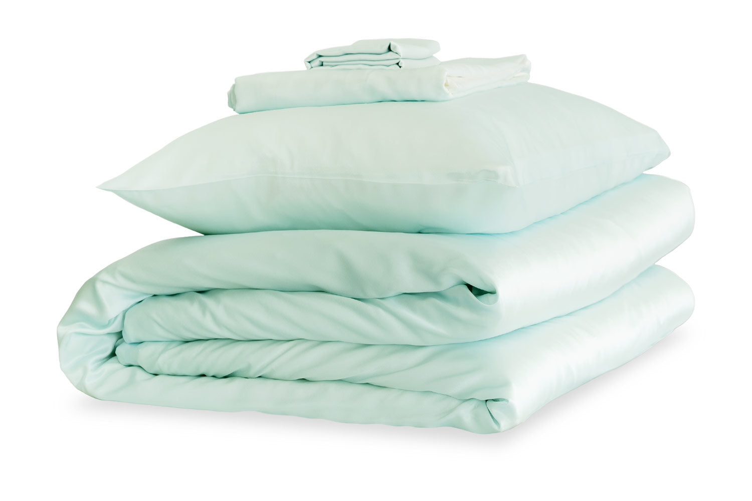 Teal Breeze Silk Duvet Set - Emperor Standard Pillowcases