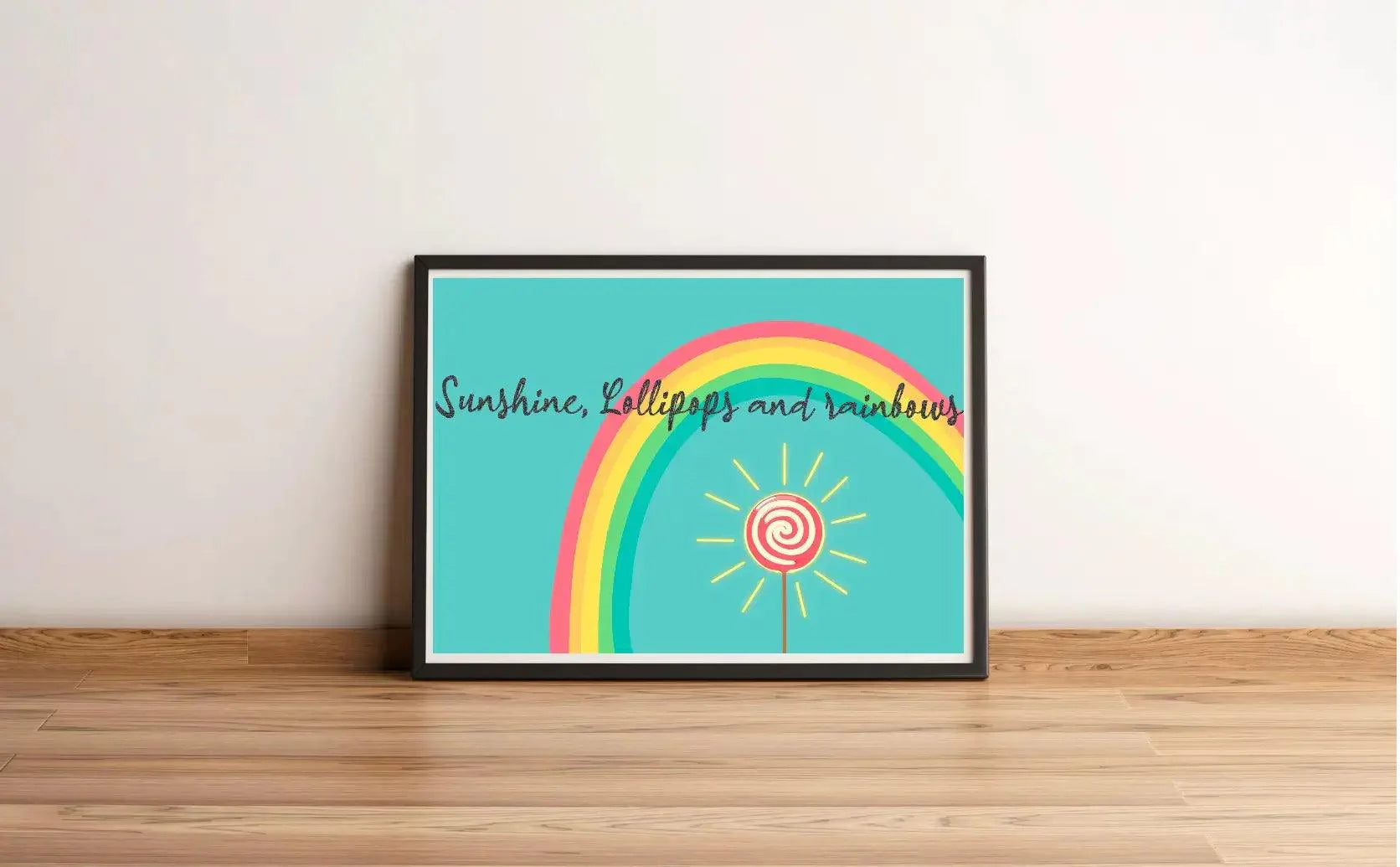 Sunshine Lollipops & Rainbows Wall Art Print - A