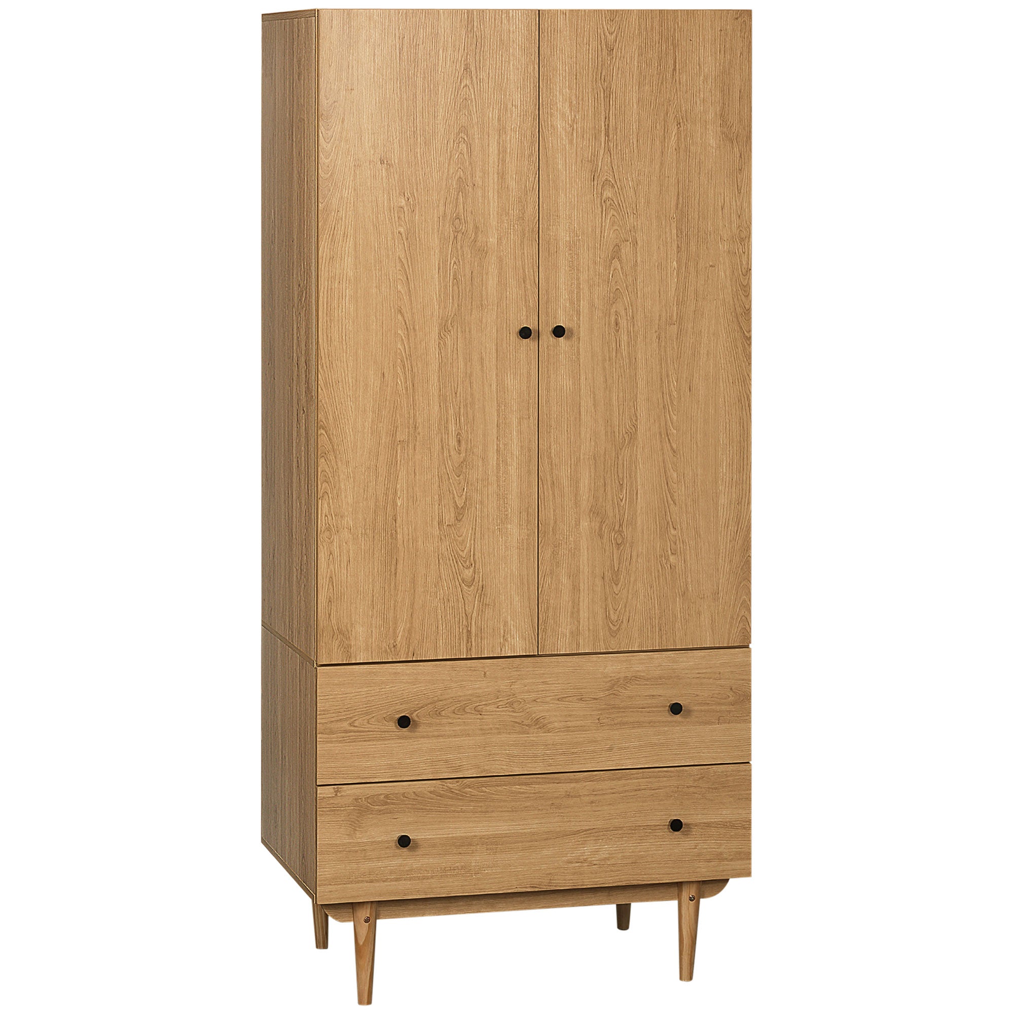 MCL Wardrobe with Doors, Drawers, Hanging Rail for Bedroom Clothes Storage Organiser, xx, Natural Tone
