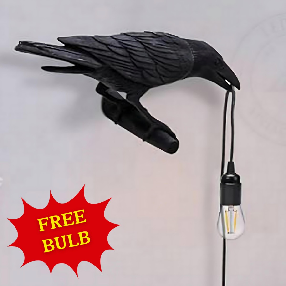 Black Birds Resin Crow LED Lamp E Base Modern Art Deco Design ~ - Pack