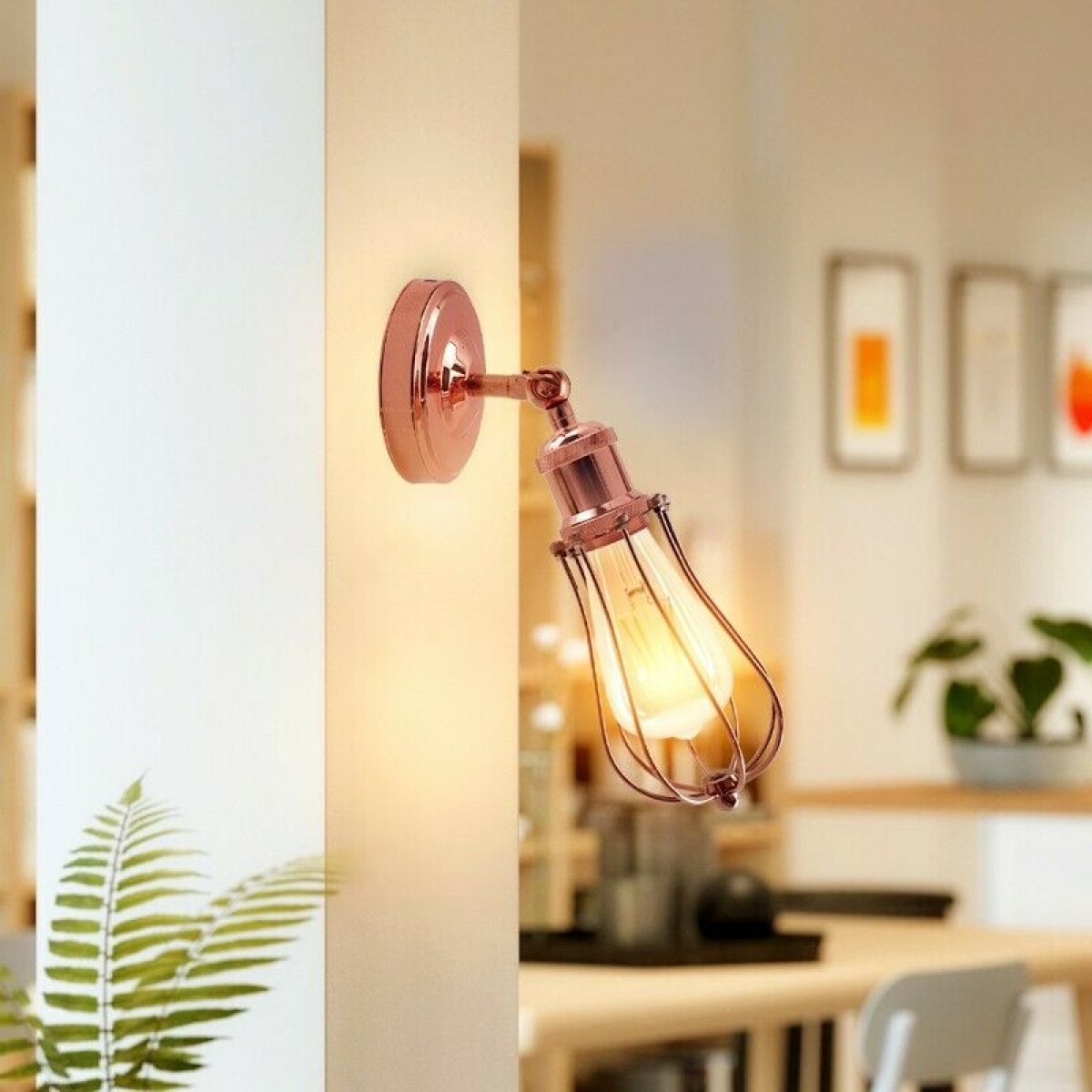 Industrial Vintage Retro Rose Gold Sconce Wall Light Lamp Fitting Fixture~