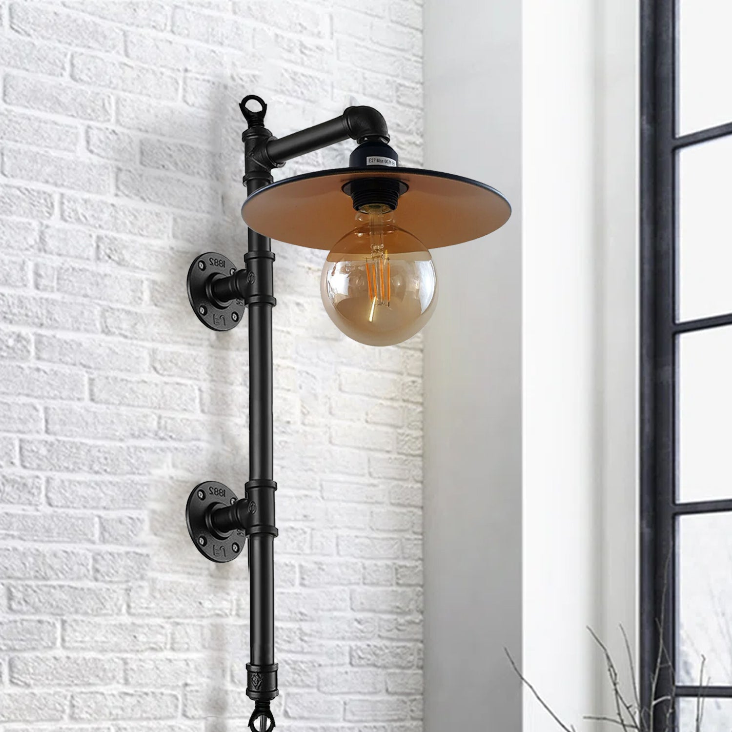 Retro Industrial Farmhouse Rustic Style Light Fitting Pipe Wall Lighting~ - No Pattern