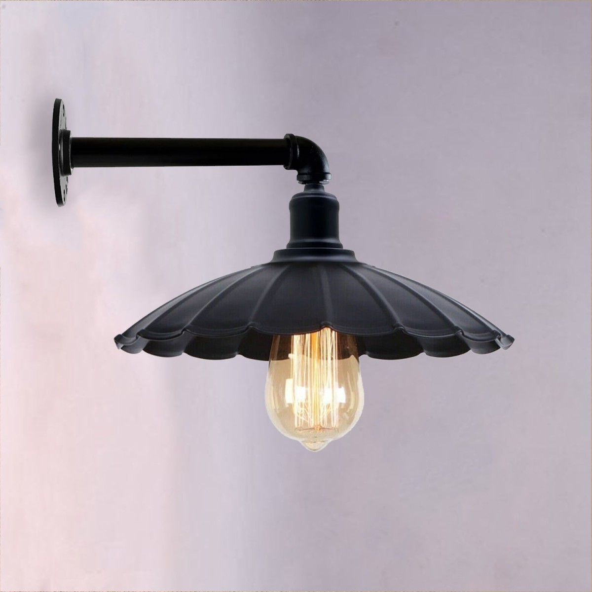Wall Mounted Water Pipe Light Sconce Wall Light Fixture Indoor Light Fitting Metal Lamp Shade Dining Room Hallway Corridor Loft - Without Bulb Dome