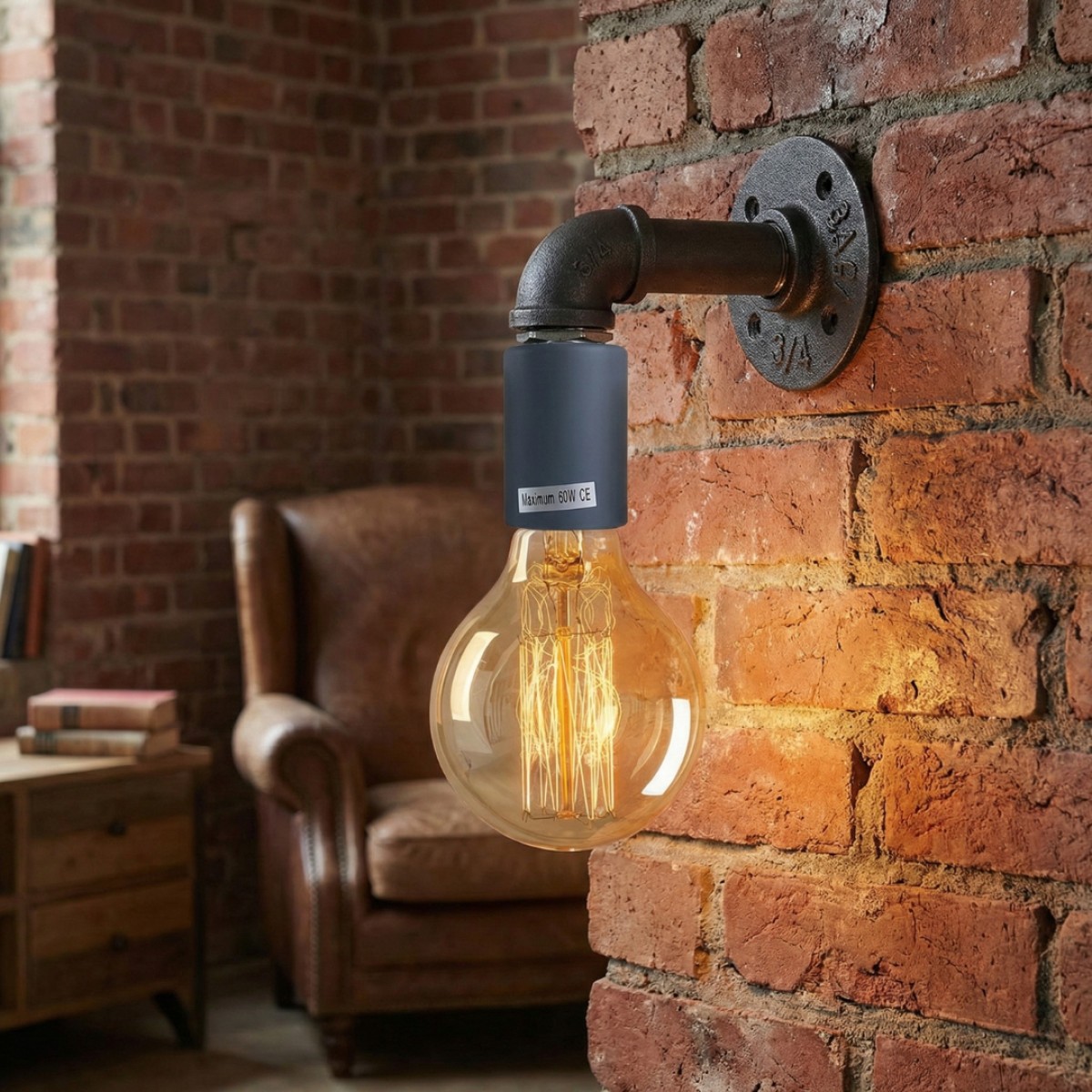 Water Pipe Wall Lamp Industrial style single wall light fitting~ - Green No
