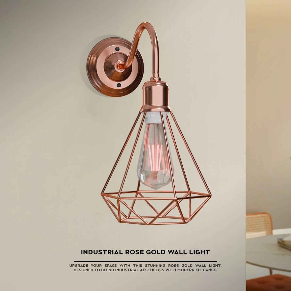 Vintage Wire Cage Wall Sconces Swan Neck Wall Light ~
