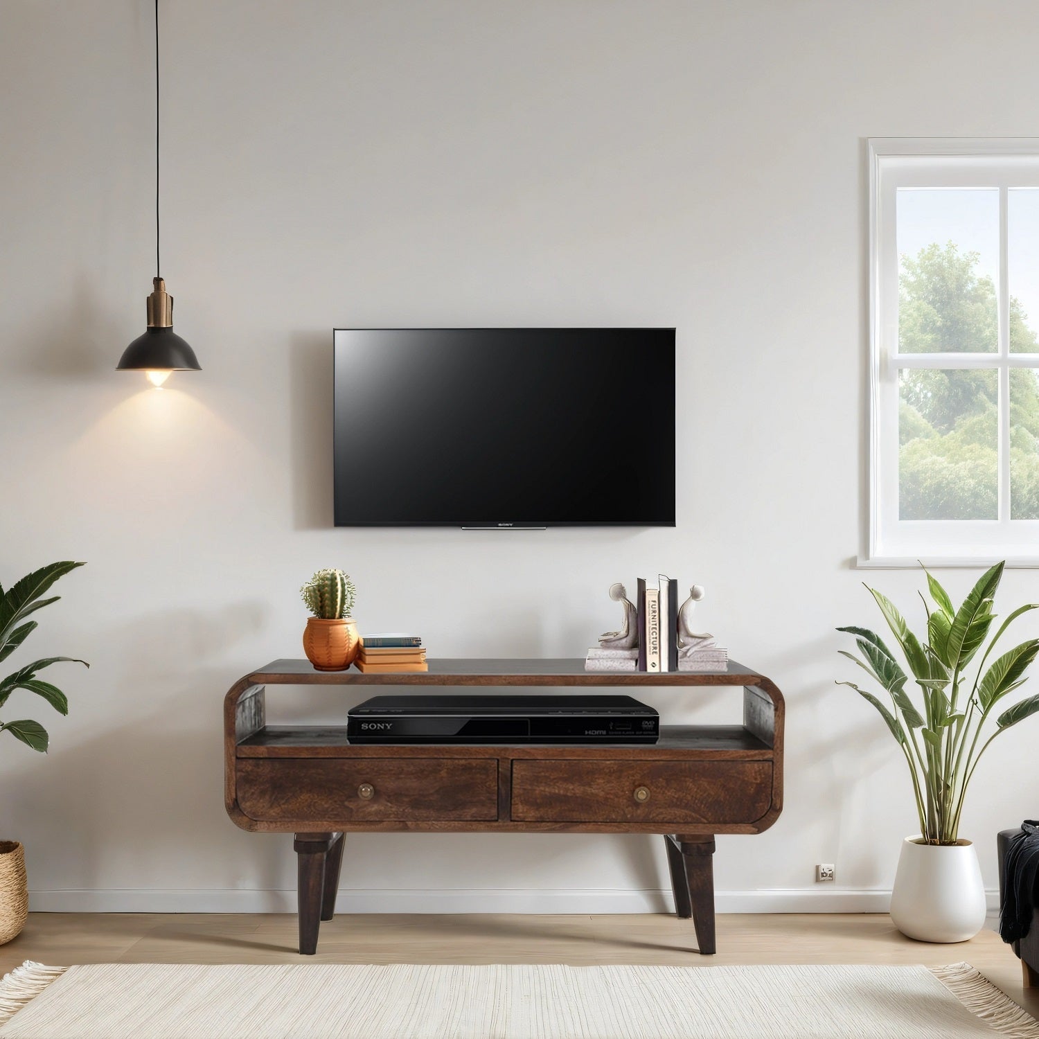 Franklin Dark Mango Wood TV Stand with Drawers