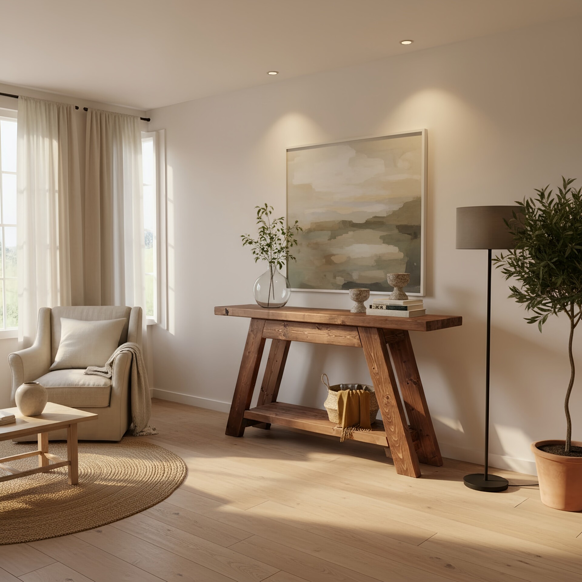 DASI Console Table With Shelf Walnut Colour - Ebony LxW