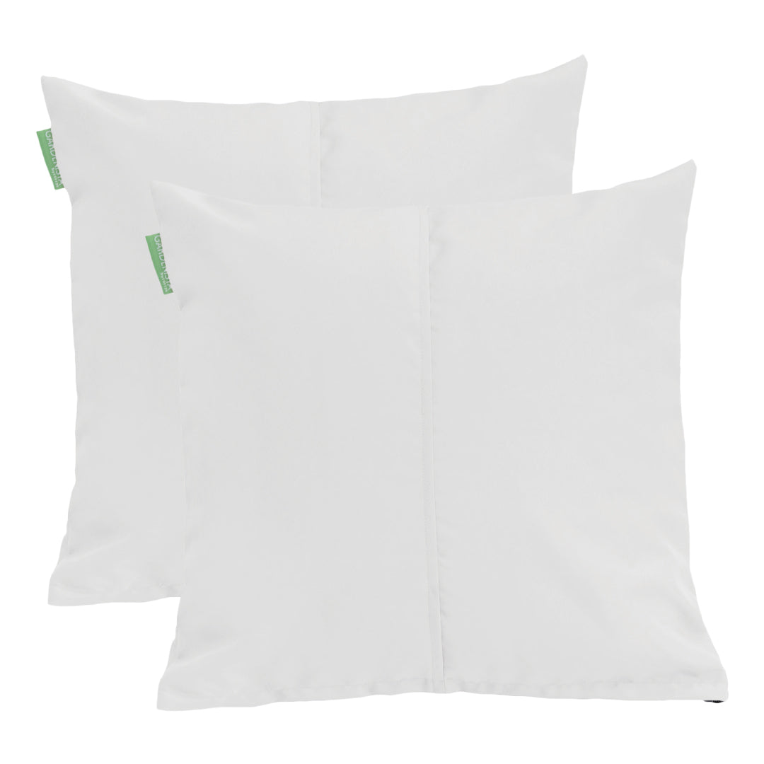 Centre Join Water Resistant Scatter Cushions Garden Furniture Cushion Indoor Outdoor Pillow - White Packs of