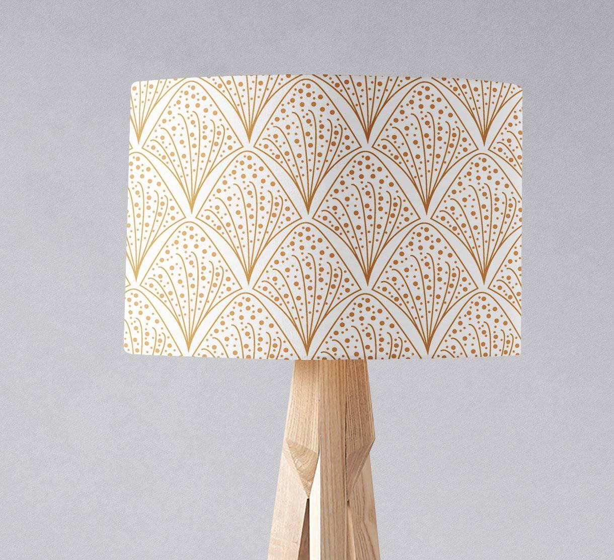 White and Gold Contemporary Lampshade, Ceiling or Table Lamp Shade - Table lampshade