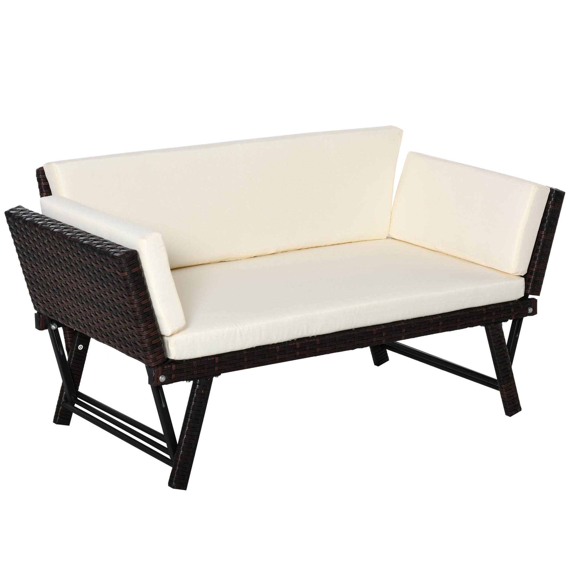 MCL -Seater -in- Rattan Convertible Sofa Daybed Brown