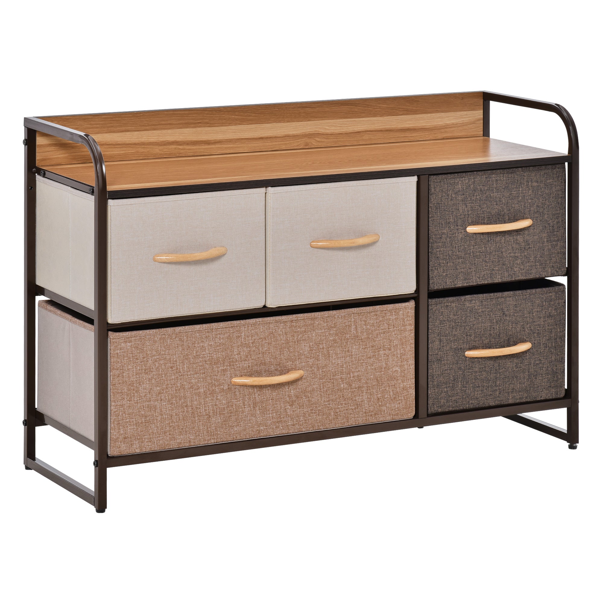 MCL -Drawer Dresser, Linen Fabric Chest of Drawers, Dresser Tower Unit for Bedroom Hallway Entryway, Storage Organizer with Steel