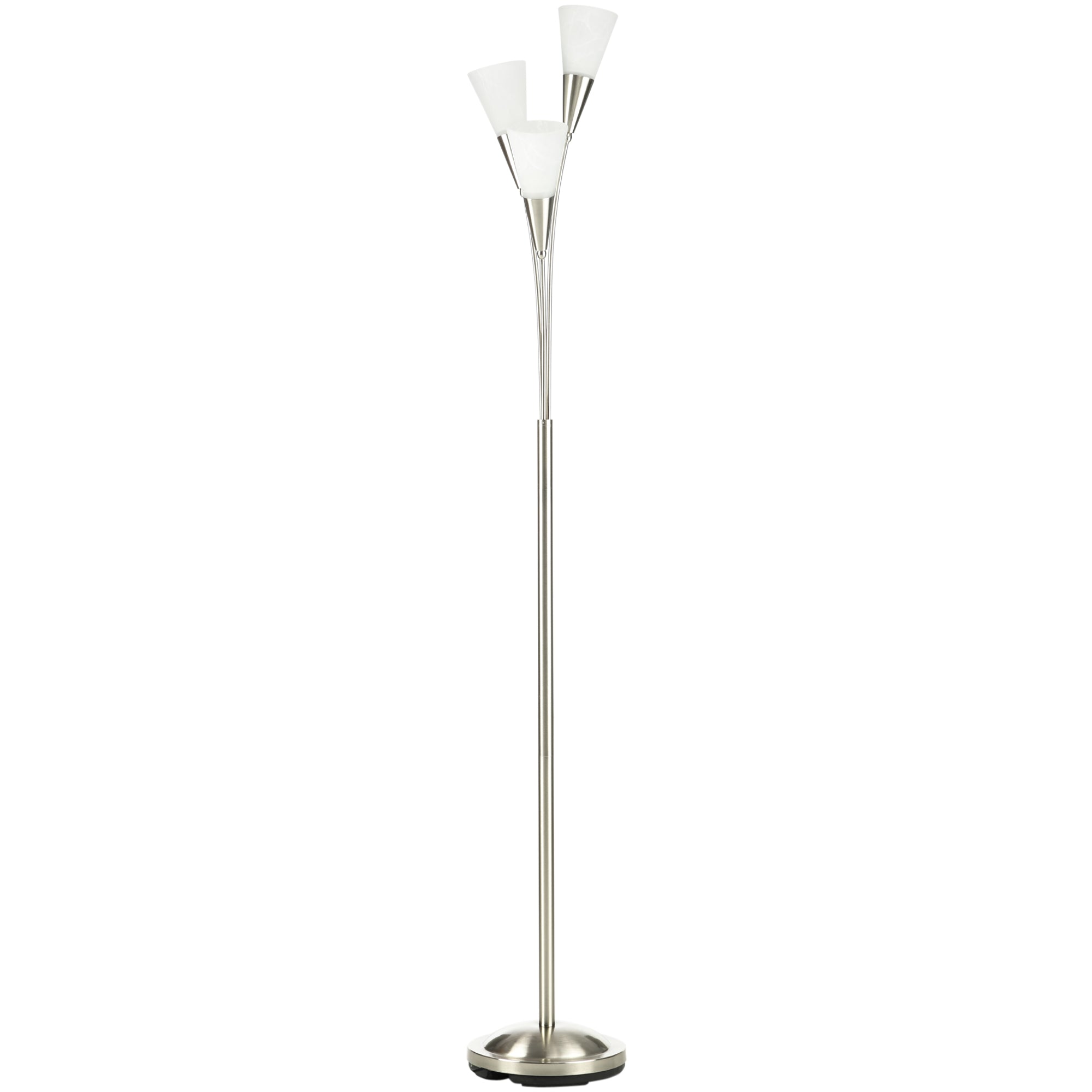 MCL -Light Upright Floor Lamps for Living Room, Modern Standing Lamp for Bedroom with Steel Base, Bulb not Included, Silver