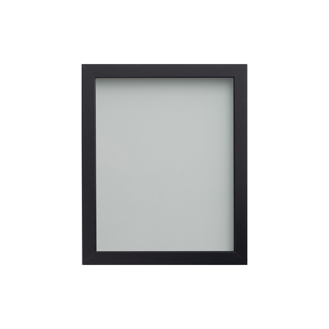 Foil Wrapped MDF Picture Photo Frame Fitted with Perspex Plexiglass, Black Frame - .x.