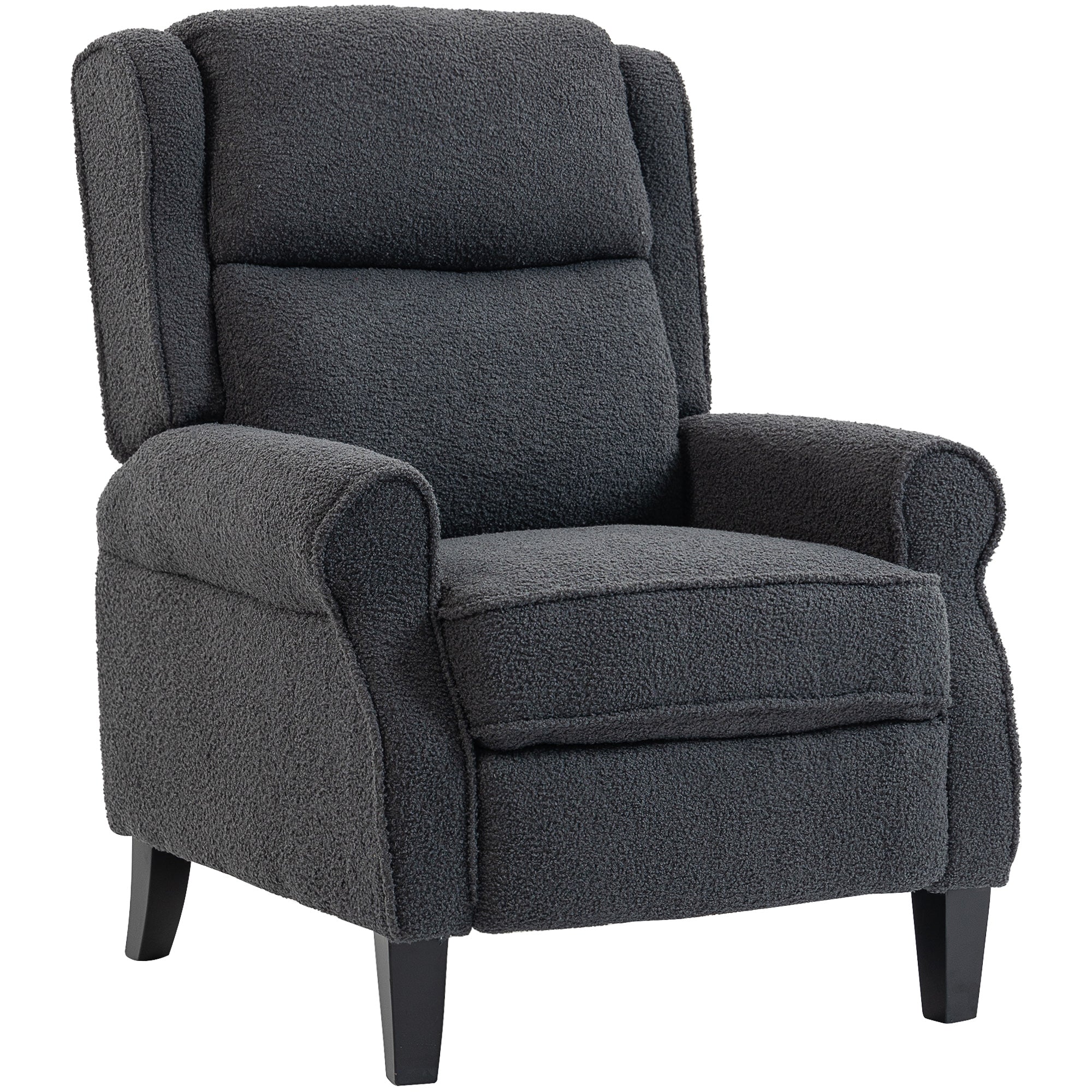 Recliner Armchair with Extended Leg Rest - Charcoal grey