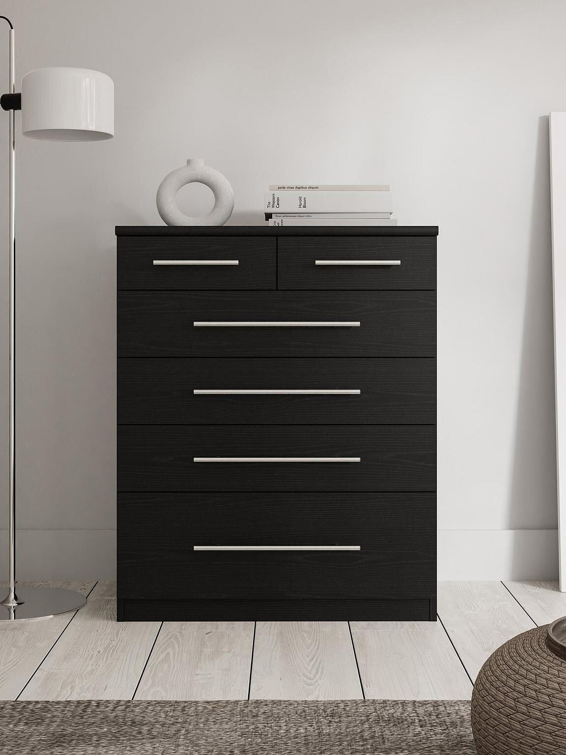Prague + Chest of Drawers Black Ash Sleek and Spacious Bedroom Storage