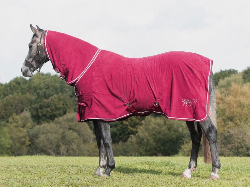 Fleece Rug With Neck Cover - Burgundy - '
