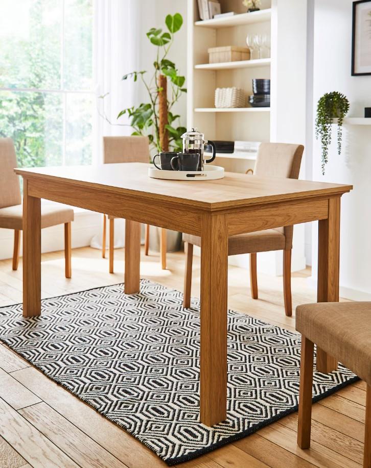 Ashford Dining Table Grey Oak Modern Kitchen Furniture - Seater