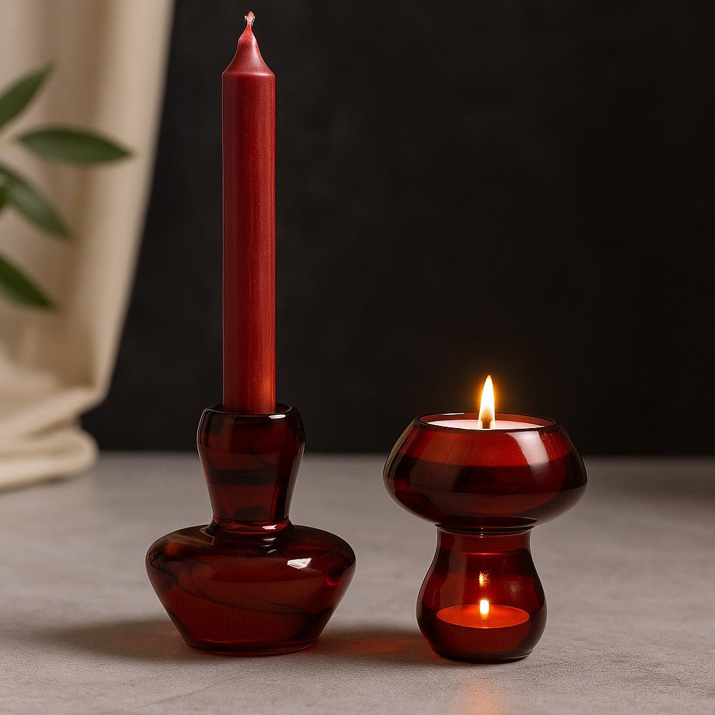 Candle And Tealight Holder Vampire Red Pack