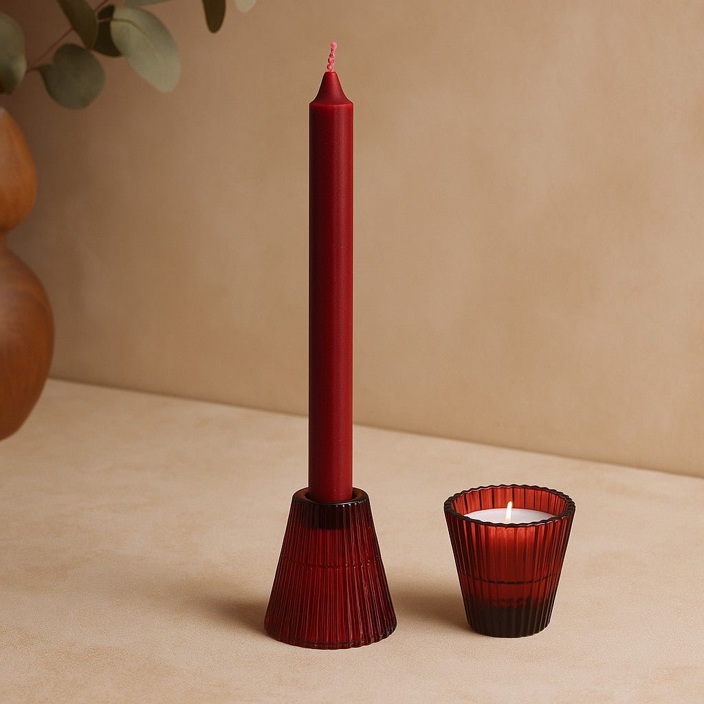 Candle Holder Taper and Tealight -Pack Vampire Red