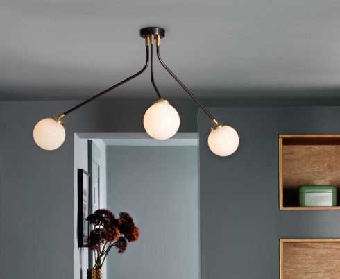 CTO Lighting Array Pendant - Mini - DALI-A Ceiling Light bronze with bronze details and shiny opal glass