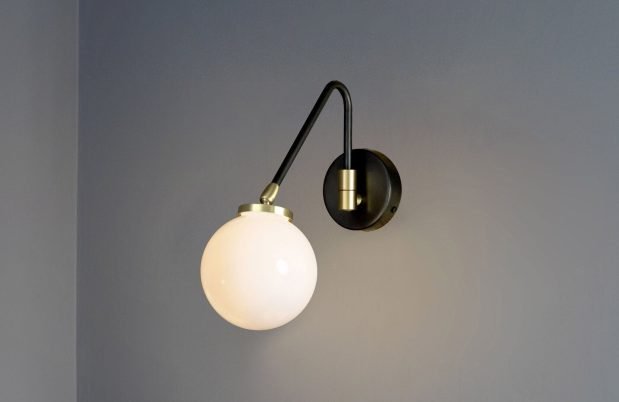 CTO Lighting Array Wall Single - DALI-A Wall Light bronze with bronze details and shiny opal glass