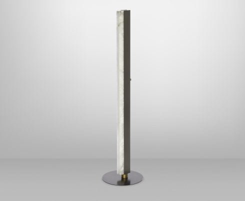 CTO Lighting Artes Floor Lamp bronze with satin brass details and honed alabaster - plug