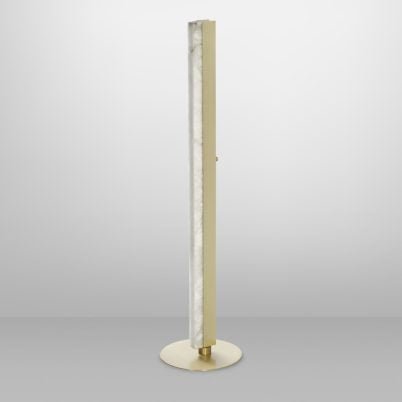 CTO Lighting Artes Floor Lamp satin brass with satin brass details and honed alabaster - plug